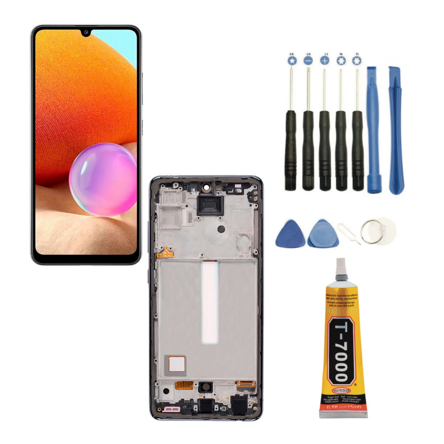 Pantalla Para Samsung A32 4g con Marco + Pegamento + Kit Destornillador